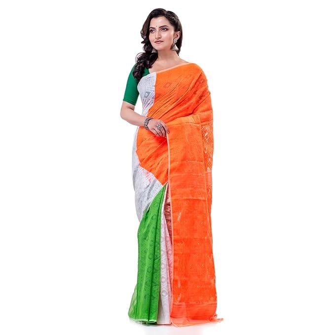 Tri Colour Saree for Independence Day